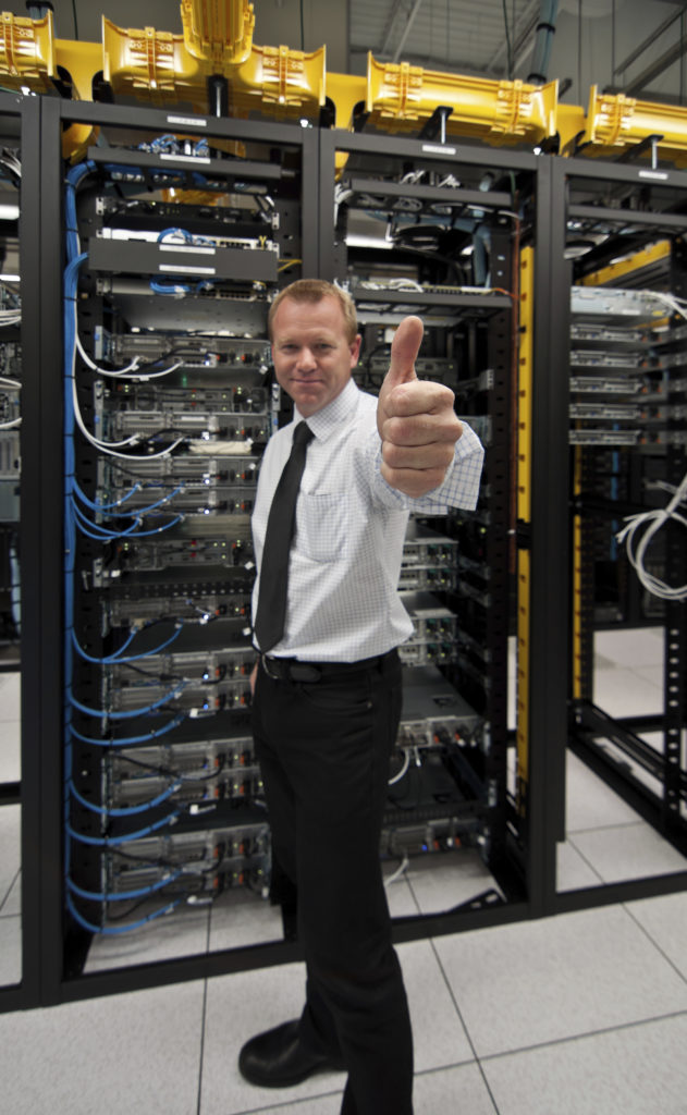 Thumbs-up guy managing outsourcing IT